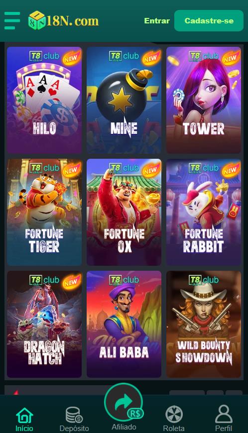 Variedade de Jogos Online Oferecidos
